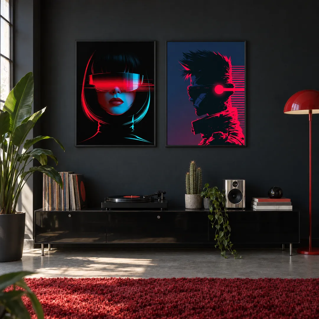 Neon Pair: VISOR, NEON on a wall