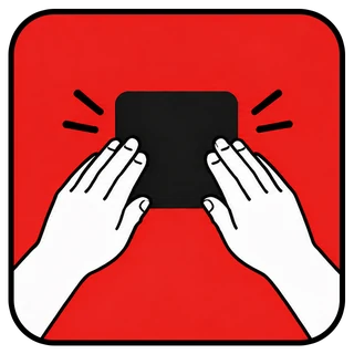 Two hands pressing the adhesive mount flat against a wall